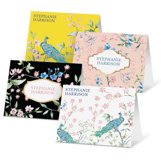 Peacock Chinoiserie Folded Note Card Collection